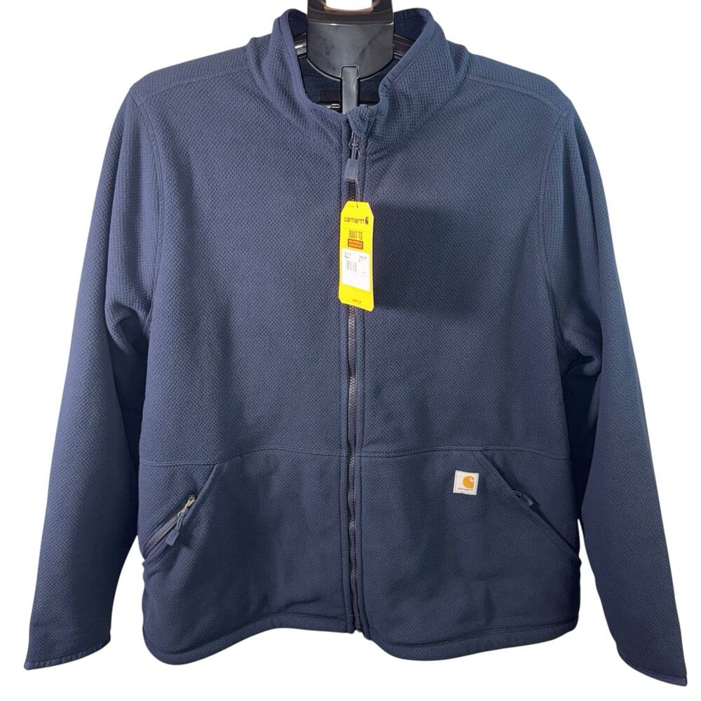 Carhartt Women’s XL Full Zip Fleece Jacket Navy Relaxed Fit NWT